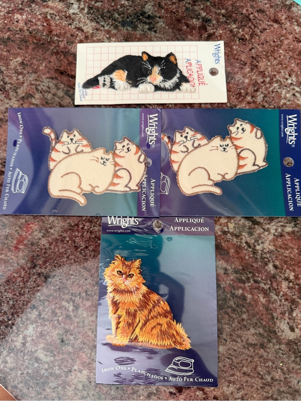 Cat Iron-On Appliqué Pack - Orange, Black, Cream
